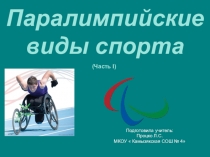 Презентация  Паралимпийские виды спорта