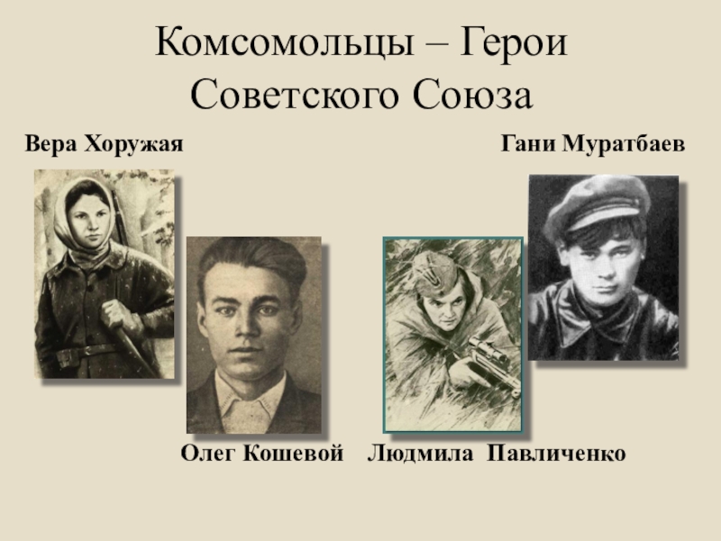 Герои комсомольцы великой отечественной войны 1941 1945 презентация