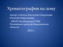 Презентация по химииХроматография