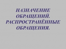 Презентация по русскому языку на тему Назначение обращений. Распространенные обращения (8класс)