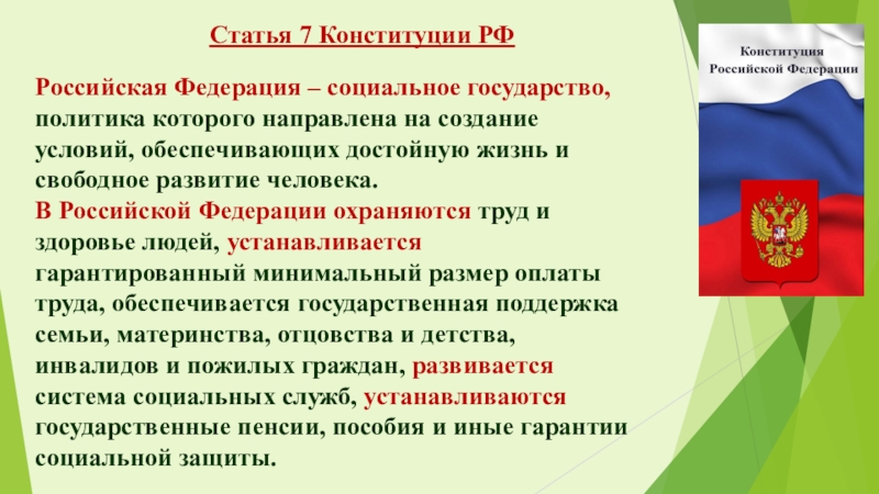 Россия как социальное государство план