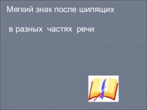Правописание мягкого знака после шипящих в разных частях речи