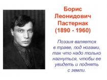 Презентация по литературе на тему: Борис Пастернак (7 класс)