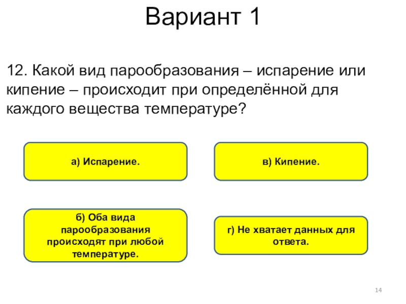 Испарение происходит при любой температуре при температуре кипения.