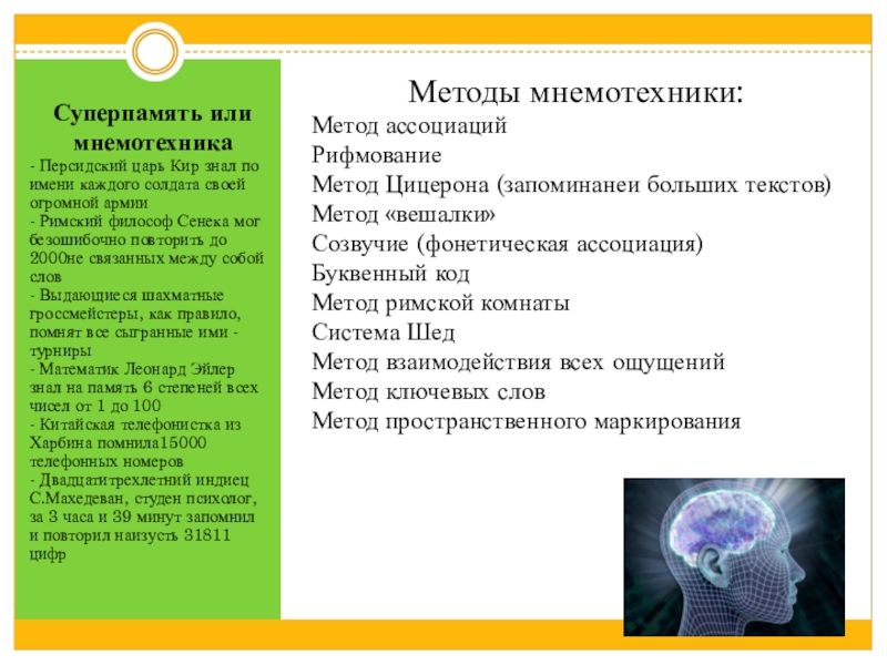 Мнемотехника секреты суперпамяти презентация