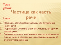 Частица как часть речи