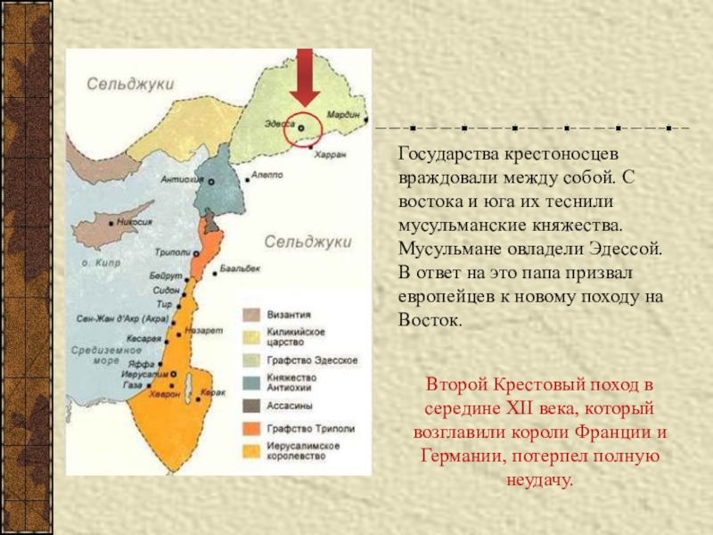 Государства крестоносцев карта