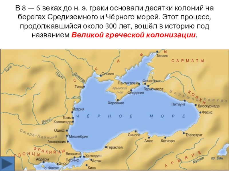 Греческие колонии на берегах средиземного и черного морей 5 класс фгос презентация