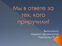 Презентация для начальных классов на тему Мы в ответе за тех, кого приручили!