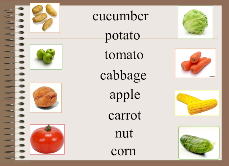 Овощи английский язык презентация