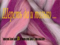 Презентация по технологии на тему Шерсть да и только...