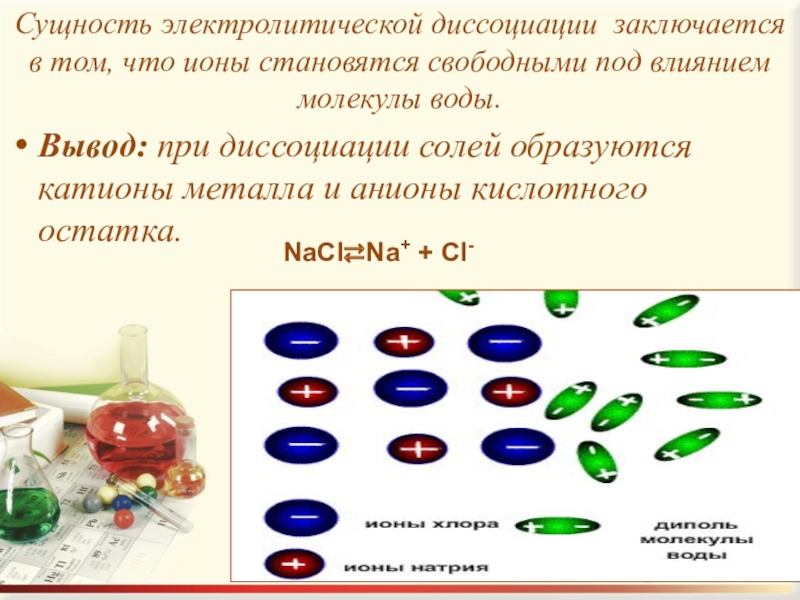 Теория электролитической диссоциации презентация