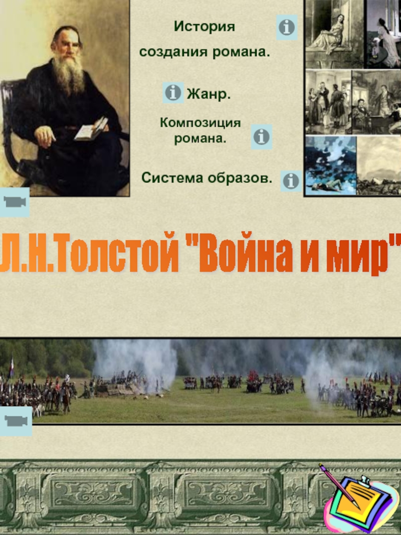 Презентация к уроку по роману Л.Н. Толстого Война и мир