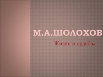 Презентация к уроку литературы М.Шолохов