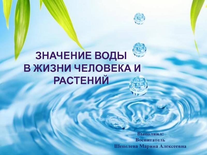 Значение воды в жизни человека картинки