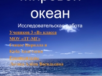Презентация исследовательской работы Мировой океан