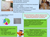 Тема: Активизация учебной деятельности учеников через применение задании для развития критического мышления