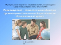Презентация выступления на семинаре по теме Индивидуально-психологические факторы организации познавательной деятельности обучающихся на уроках