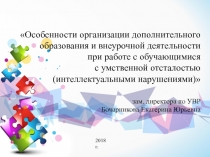 Особенности организации дополнительного образования и внеурочной деятельности при работе с обучающимися с умственной отсталостью (интеллектуальными нарушениями)