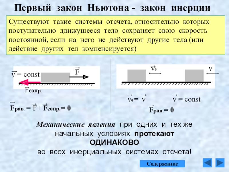 Инерция и первый закон ньютона 8 класс презентация