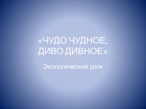 Чудо чудное, диво дивное презентация к эко уроку О воде