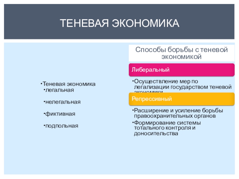 Методы борьбы с теневой экономикой презентация