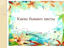 Презентация для дошкольников Цветы