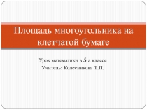 Презентация к уроку математики Формула Пика 5 класс по теме Площади