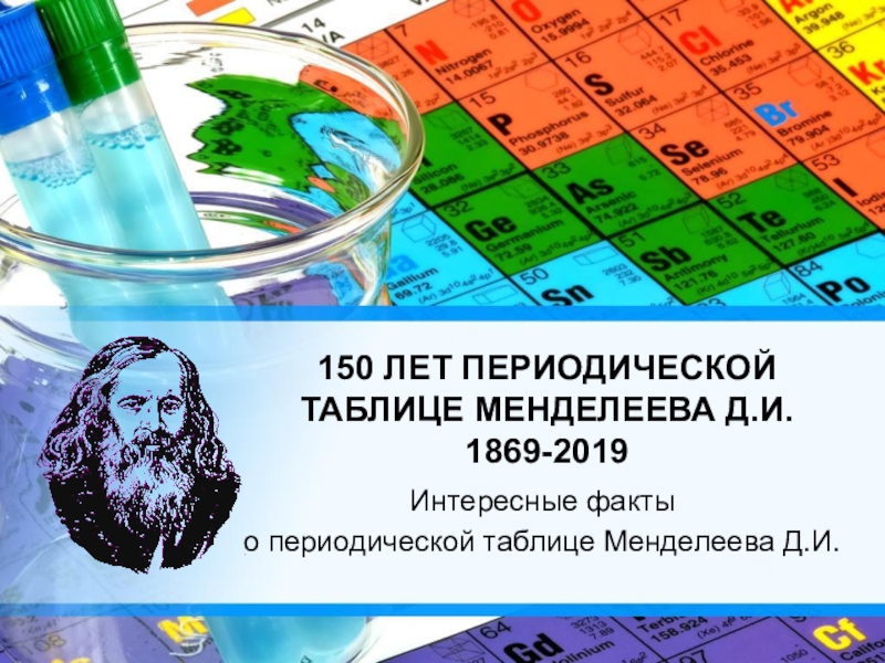 Презентация по химии на тему 150 лет периодической таблице Менделеева