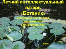 Презентация по экологии Летний лагерь  Ботаник