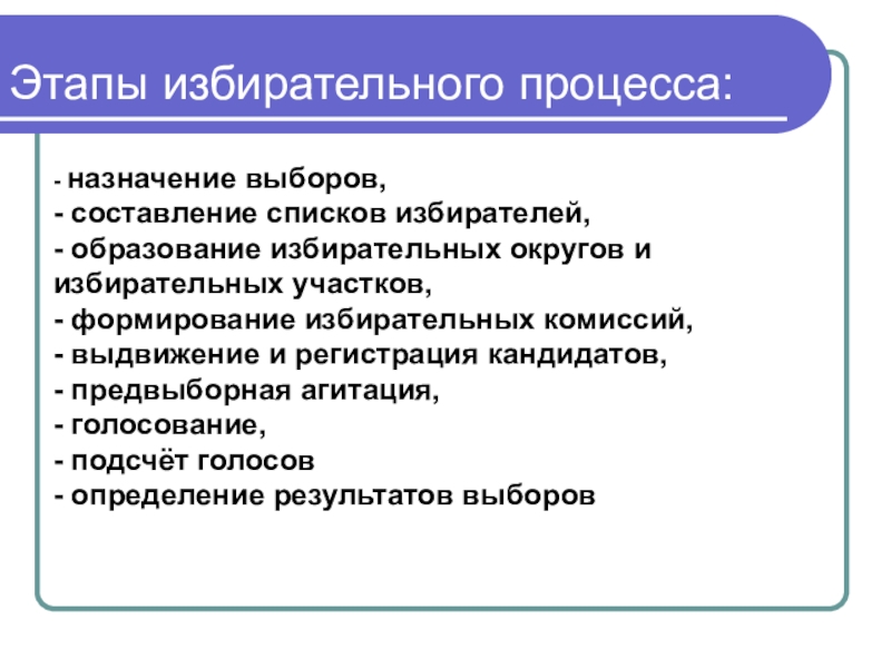 Избирательная система и избирательный процесс проект