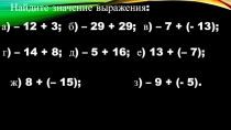 Презентация по математике на тему Вычитание (6 класс )