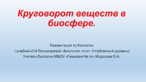 Презентация по биологии Круговорот веществ в биосфере
