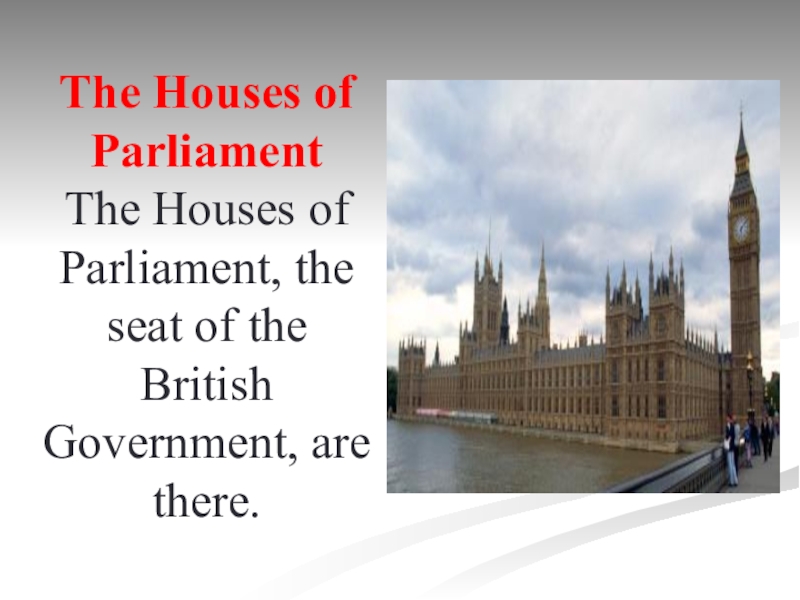 Houses of parliament перевод. The House of Parliament презентация на английском. The Houses of Parliament на английском. British government презентация.