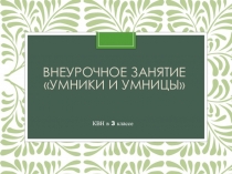 Презентация к занятию Умники и умницы