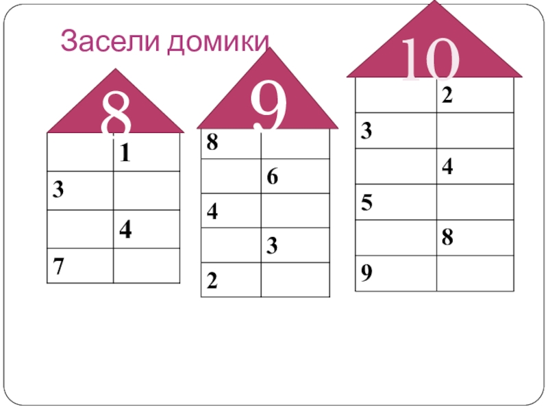 Картинки числовые домики состав числа до 10 шаблоны пустые