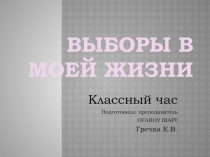 Презентация к лассному часу: выборы в моей жизни