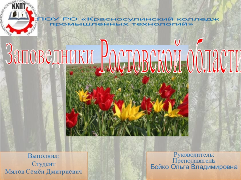 Презентация Презентация по экологии на тему Заповедники Ростовской области