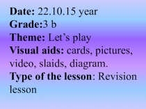 Let's play (Grade 3)