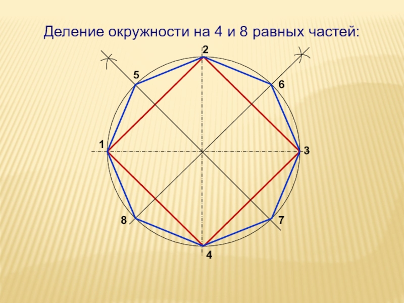 Как разделить круг на 4 части. Деление окружности на равные части. Деление окружности на восемь равных частей. Деление окружности на 8 частей. Деление окружности на 4 части.