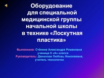 Проект по технологии Оборудование для уроков физической культуры в спецмедгруппе, выполненное в технике Лоскутная пластика (8 класс)