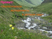 Проект Экологические эксперименты в детском саду