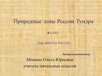 Презентация по окружающему миру на тему Природные зоны России. Тундра (4 класс)