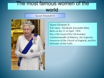 The Greatest Women of the World