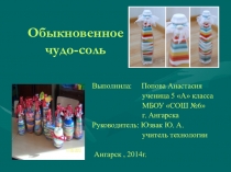 Презентация по технологии на тему: Обыкновенное чудо- соль ( 5 класс)