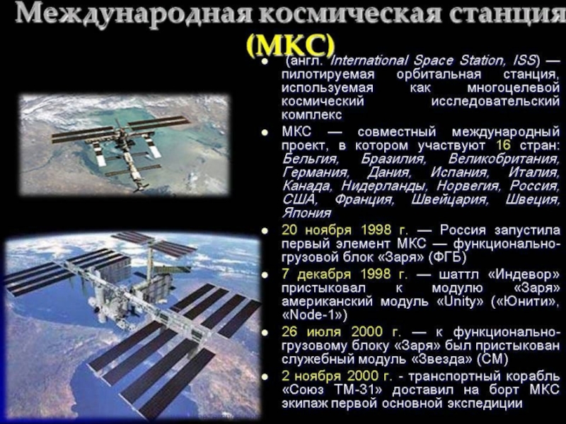 Международная космическая станция презентация