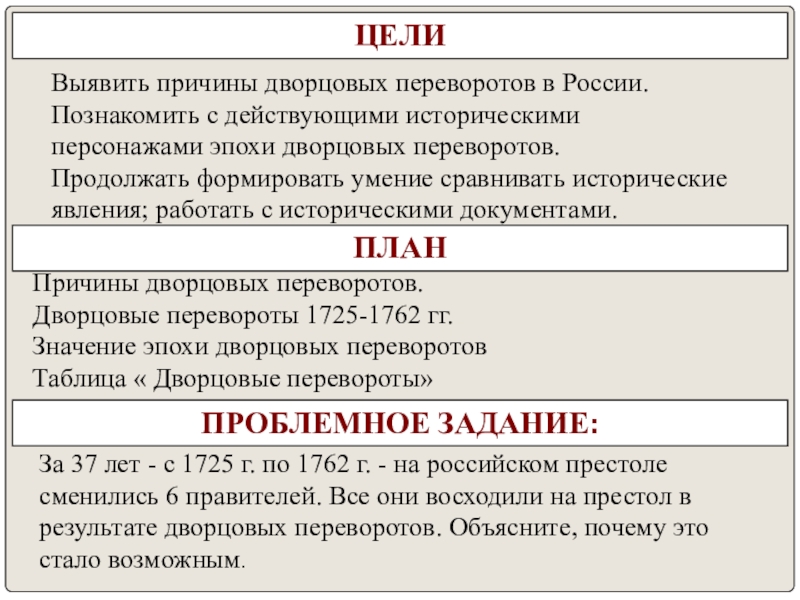 Реферат: Дворцовые перевороты в России XVIII в 2