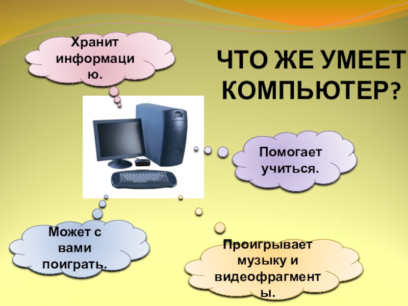 Что умеет компьютер. Компьютер и окружающий мир. Что умеет делать компьютер презентация. Что умеет компьютер картинки.