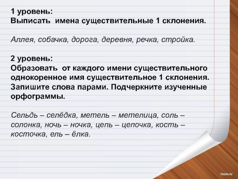 Образуйте от каждого. Выписать имена существительные. Выписать имена существительные 1 склонения. Аллея склонение. Выпишите имена существительные 1 склонения.