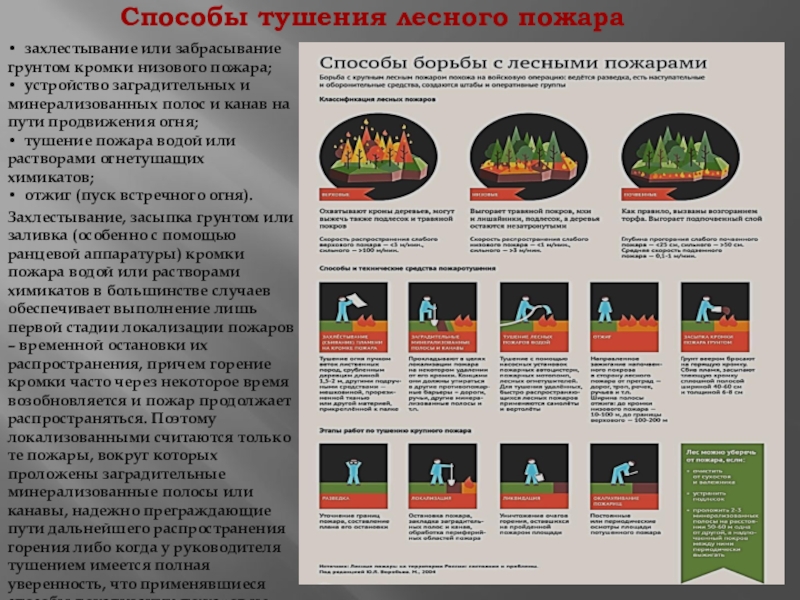 Основной способ локализации лесных пожаров